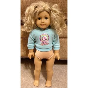 American Girl 56 Doll Blonde Short Curly Hair Blue Eyes Freckles Just Like You